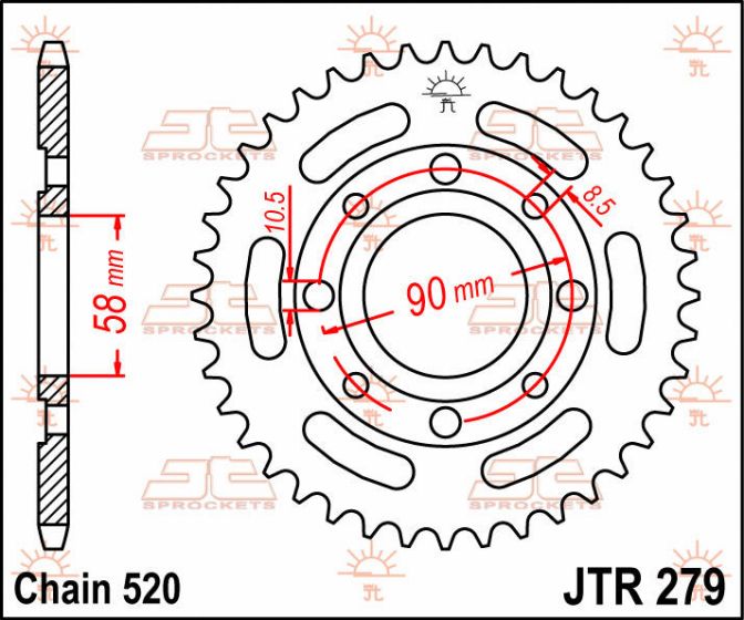 JT Sprockets JTR279.40 40T Steel Rear Sprocket 