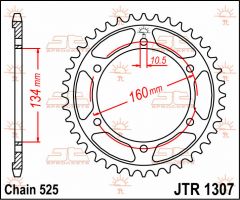 JT Sprockets Rear 43T 525 - JTR1307.43