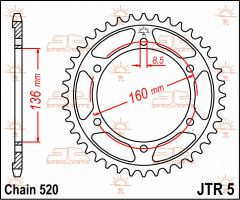 JT Sprockets Rear 47T 520 - JTR5.47