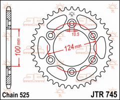 JT Sprockets Rear 38T 525 - JTR745.38