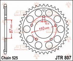 JT Sprockets Rear 45T 525 - JTR807.45
