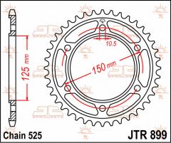 JT Sprockets Rear 42T 525 - JTR899.42