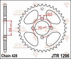 JT Sprockets Rear 42T 420 - JTR1206.42