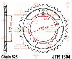 JT Sprockets Rear 47T 525 - JTR1304.47