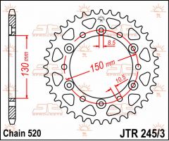 JT Sprockets Rear 47T 520 - JTR245/3.47