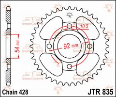 JT Sprockets Rear 49T 428 - JTR835.49