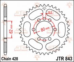 JT Sprockets Rear 49T 428 - JTR843.49