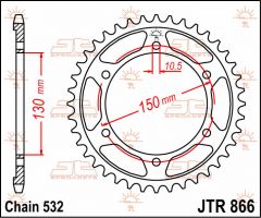 JT Sprockets Rear 47T 532 - JTR866.47
