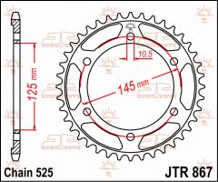 JT Sprockets Rear 44T 525 - JTR867.44