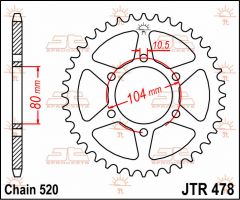 JT Sprockets Rear 46T 520 - JTR478.46