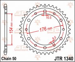 JT Sprockets Rear 43T 530 - JTR1340.43