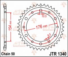JT Sprockets Rear 44T 530 - JTR1340.44