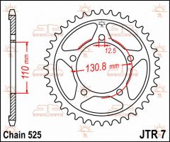 JT Sprockets Rear 44T 525 - JTR7.44