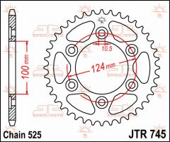 JT Sprockets Rear 39T 525 - JTR745.39