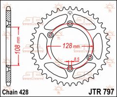 JT Sprockets Rear 57T 428 - JTR797.57