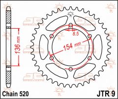 JT Sprockets Rear 47T 520 - JTR9.47