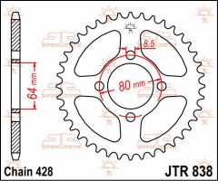 JT Sprockets Rear 39T 428 - JTR838.39