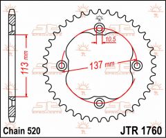 JT Sprockets Rear 40T 520 - JTR1760.40