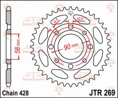 JT Sprockets Rear 40T 428 - JTR269.40