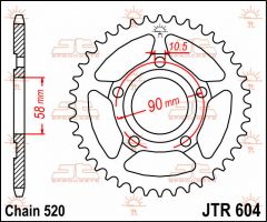 JT Sprockets Rear 40T 520 - JTR604.40