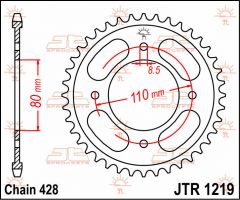 JT Sprockets Rear 42T 428 - JTR1219.42