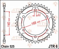 JT Sprockets Rear 47T 525 - JTR6.47