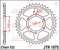 JT Sprockets Rear 48T 532 - JTR1875.48
