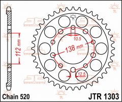 JT Sprockets Rear 39T 520 - JTR1303.39