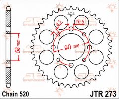 JT Sprockets Rear 45T 520 - JTR273.45