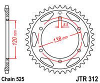 JT Sprockets Rear 40T 525 - JTR312.40