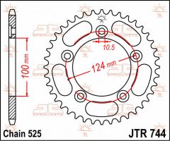 JT Sprockets Rear 38T 525 - JTR744.38