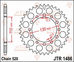 JT Sprockets Rear 44T 520 - JTR1486.44