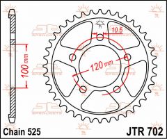 JT Sprockets Rear 46T 525 - JTR702.46