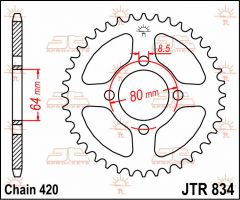 JT Sprockets Rear 37T 420 - JTR834.37