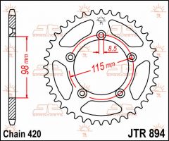 JT Sprockets Rear 48T 420 - JTR894.48