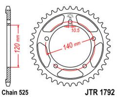 JT Sprockets Rear 40T 525 - JTR1792.40