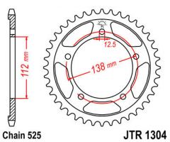 JT Sprockets Rear 42T 525 - JTR1304.42ZBK
