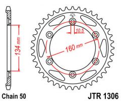 JT Sprockets Rear 42T 50 - JTR1306.42ZBK