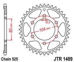 JT Sprockets Rear 39T 525 - JTR1489.39ZBK