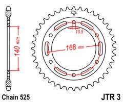 JT Sprockets Rear 41T 525 - JTR3.41ZBK