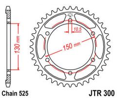 JT Sprockets Rear 47T 525 - JTR300.47ZBK