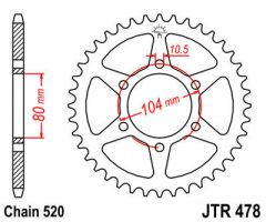 JT Sprockets Rear 46T 520 - JTR478.46ZBK