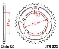 JT Sprockets Rear 39T 520 - JTR823.39ZBK