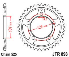 JT Sprockets Rear 38T 525 - JTR898.38ZBK