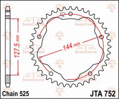 JT Sprockets Rear 45T 525 - JTA752.45