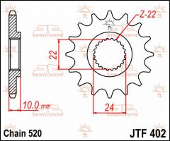 JT Sprockets Front 16T 520 - JTF402.16