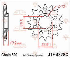 JT Sprockets Front 14T 520 - JTF432.14SC