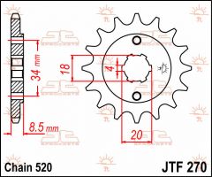 JT Sprockets Front 13T 520 - JTF270.13