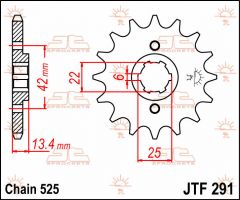 JT Sprockets Front 16T 525 - JTF291.16