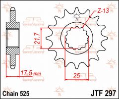 JT Sprockets Front 15T 525 - JTF297.15